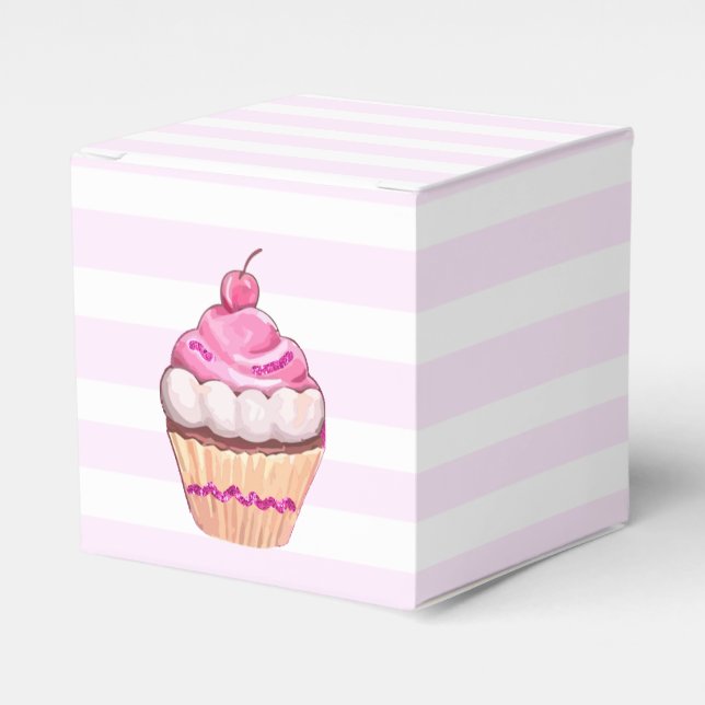Caja de tarta de cerezo rosa (Costado Anverso)