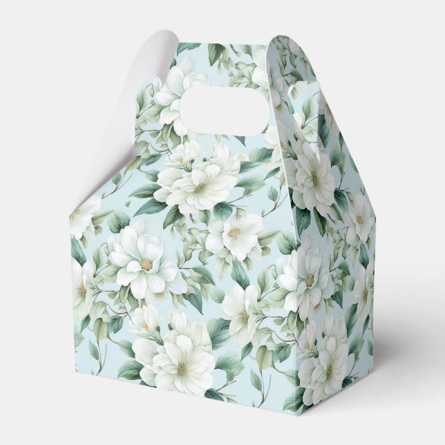 Caja de tratamiento con Fiesta floral blanco (Front Side)