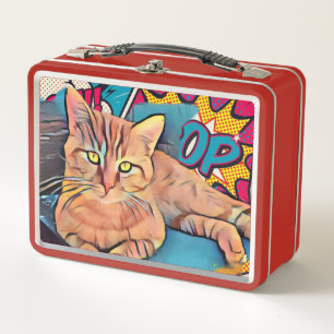 Caja del almuerzo linda del gato
