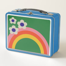 Caja del almuerzo retra del arco iris