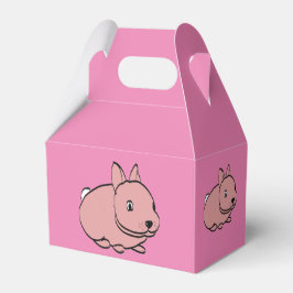 Caja del Favor de la fiesta con diseño de conejo r
