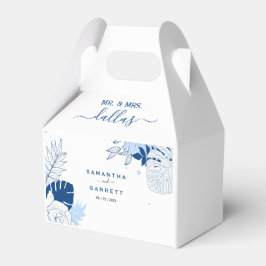 Caja del Favor del Fondo Blanco de hojas exóticas