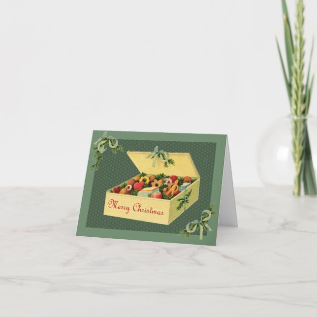 Caja del vintage de galletas Notecard del navidad (Anverso)