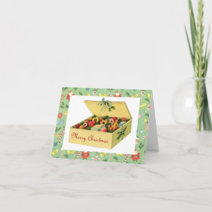Caja del vintage de galletas Notecard del navidad