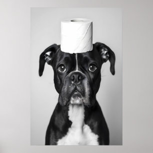 Caja divertida de perro Boxer Impresión de baño, R