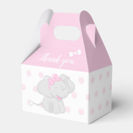 Caja dulce rosa Baby Shower con elefante