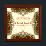Caja especial de regalo para el aniversario de la<br><div class="desc">Inspiración bohemia única y elegante - Exquisito y elegante boda, aniversario o compromiso presente. Personalice con nombres, fecha de aniversario y monograma o números - hecho en una maravillosa caja de regalo de madera para guardar baratijas, joyería para sus pasteles especiales. Hace un regalo maravilloso - llena la caja con...</div>