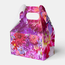 caja fiesta floral, caja fiesta de flores rosadas