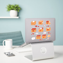 Caja Kawaii de Corazones y Pegatina de Vinilo de G