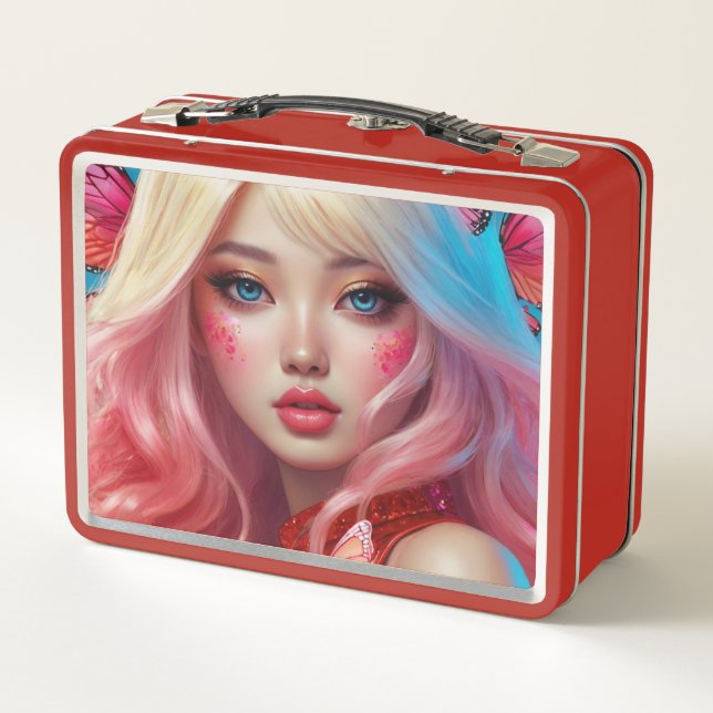 Caja metalizado de Lunchbox/cosméticos (Reverso)