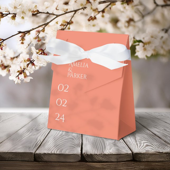 Caja Minimalista Naranja para Recuerdos de Boda (Subido por el creador)