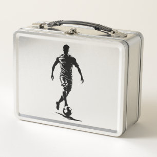 Caja para almuerzo con arte de silueta de jugador