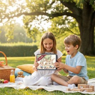 Caja para almuerzo de adorable familia de conejos