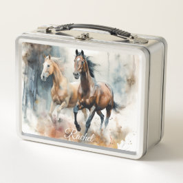 Caja para almuerzo de Caballos Salvajes Hermosos