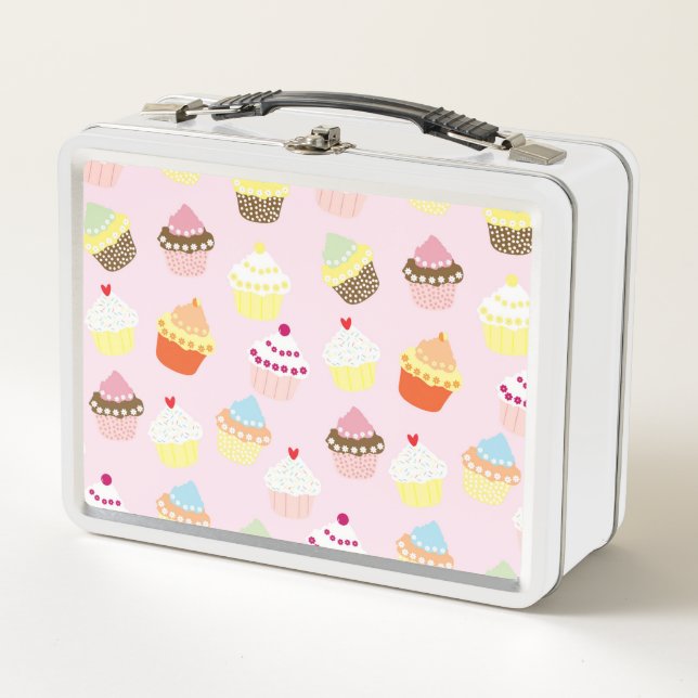 Caja Para Almuerzo De Fiesta De Cupcakes (Anverso)