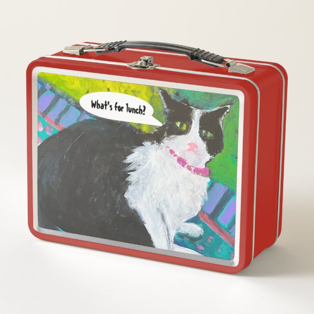 Caja para almuerzo de gato esmoquin (Anverso)