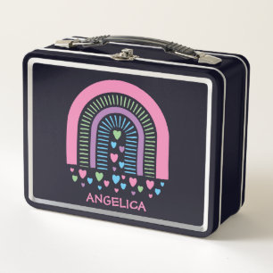 Caja para Almuerzo de Metal Boho Arcoíris Corazone