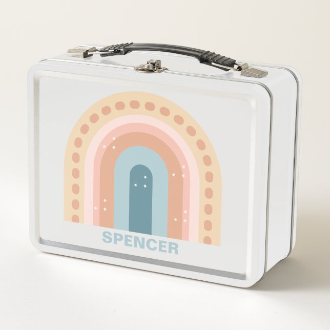 Caja para almuerzo de metal Boho Arcoíris de Las M (Anverso)