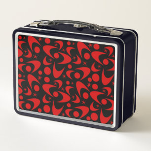 Caja para almuerzo de metal de bumeranes retro