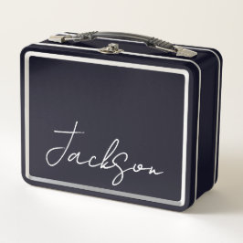 Caja para almuerzo de metal personalizada con nomb