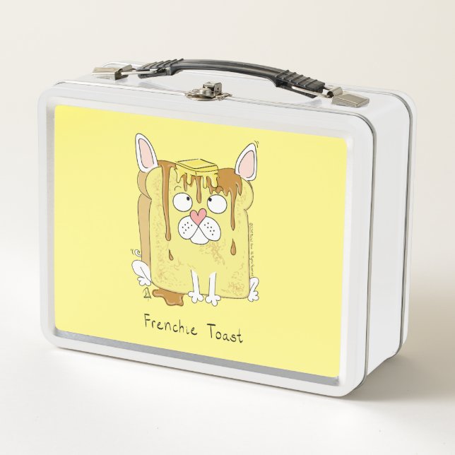 Caja para almuerzo de perro salchicha bulldog fran (Anverso)