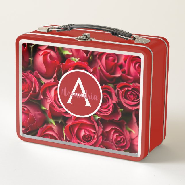 Caja Para Almuerzo De Rosas Rojas Preciosas (Anverso)