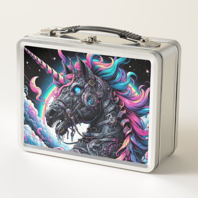 Caja para almuerzo de unicornio mecánico (Anverso)
