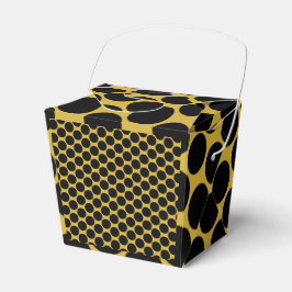 Caja para llevar de estilo de punto negro y dorado