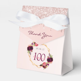 Caja Para Regalos 100.º nombre del purpurina rosa de oro
