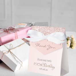 Caja Para Regalos 100.º rosa de cumpleaños goteo rosado de oro graci