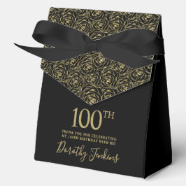 Caja Para Regalos 100th Birthday Gold Glitter Roses Thank You 