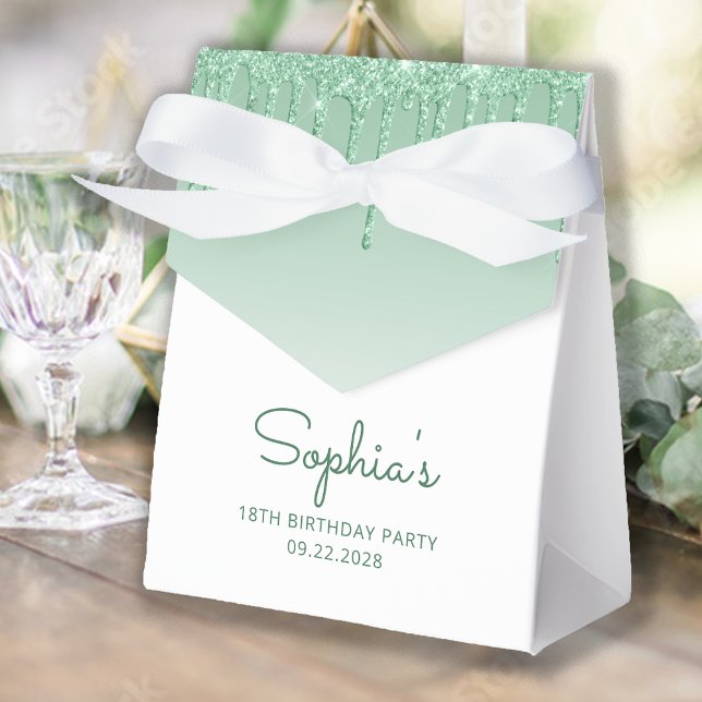 Caja Para Regalos 18.º cumpleaños elegante guión de goteo de Purpuri (Subido por el creador)