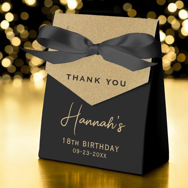 Caja Para Regalos 18.º Relieve metalizado dorado de cumpleaños guión (Subido por el creador)