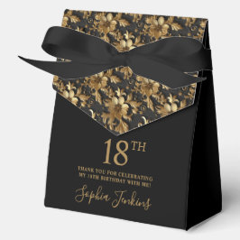 Caja Para Regalos 18th Birthday Gold Floral Thank You 