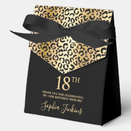 Caja Para Regalos 18th Birthday Gold Leopard Print Thank You 