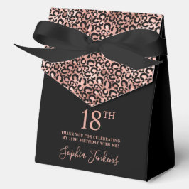Caja Para Regalos 18th Birthday Rose Gold Leopard Print Thank You 