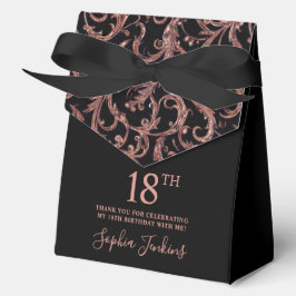 Caja Para Regalos 18th Birthday Rose Gold Swirls Thank You 