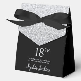 Caja Para Regalos 18th Birthday Silver Glitter Thank You