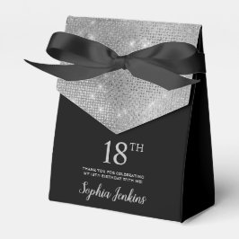Caja Para Regalos 18th Birthday Silver Thank You Favor Box