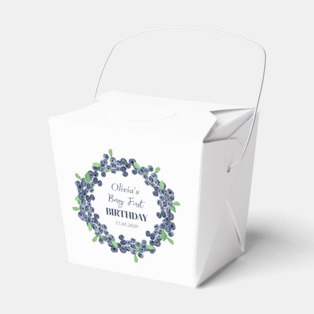 Caja Para Regalos 1.ª fiesta de cumpleaños: Beberry Blueberry Baby G (Front Side)