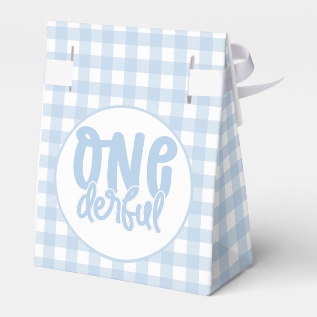 Caja Para Regalos 1.ª Fiesta de cumpleaños Cute Pastel Azul Maravill (Reverso)