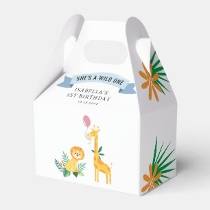 Caja Para Regalos 1.ª jirafa de leones de animales del bosque de cum