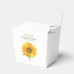 Caja Para Regalos 1.ª Primera Fiesta de Cumpleaños Niña Girasol
