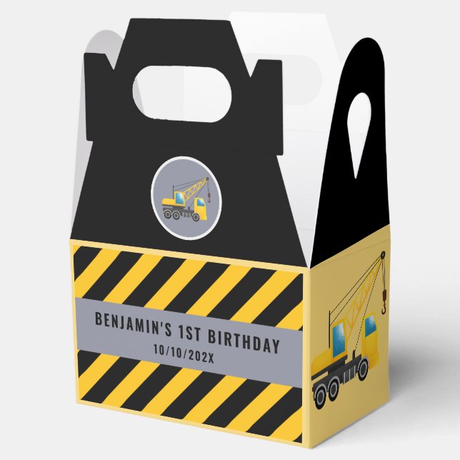 Caja Para Regalos 1.ᵉʳ Camión de construcción Fiesta de cumpleaños G (Abierto)