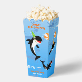 Caja Para Regalos 1.ᵉʳ cumpleaños bajo la orilla de la ballena bebé