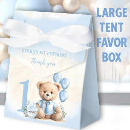 Caja Para Regalos 1.ᵉʳ Nacimiento Azul Beige Teddy Oso Gran Carpa