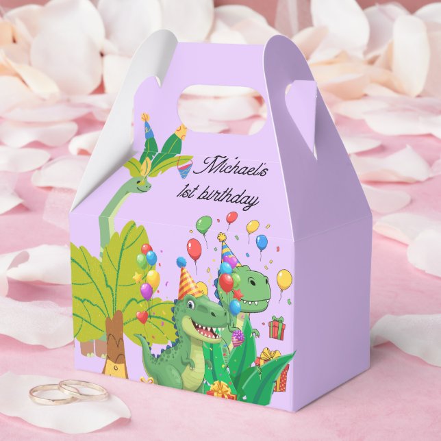 Caja Para Regalos 1st Birthday Dinosaur Minimal baby boy (Boda)