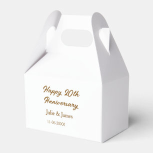 Caja Para Regalos 20 aniversario marrón dorado feliz nombre datsimpl