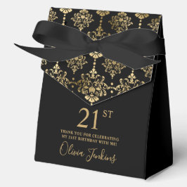 Caja Para Regalos 21st Birthday Gold Elegant Thank You 
