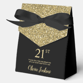 Caja Para Regalos 21st Birthday Gold Glitter Thank You